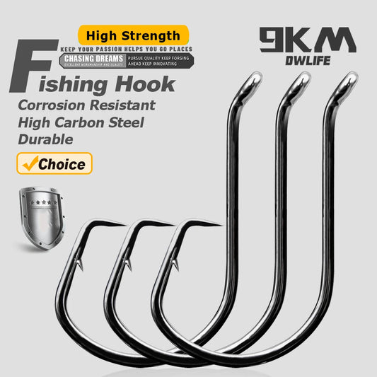 HookUpCo. Offset Barbed Fishing Hooks for All Species 25-50Pcs