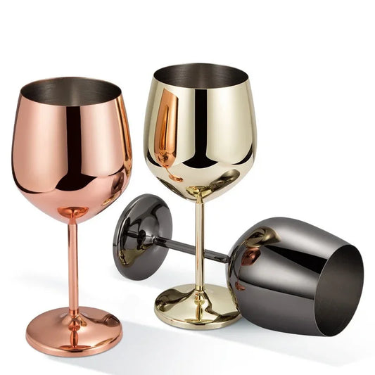 HookUpCo. 500ML Stainless Steel Wine Goblet - Unbreakable Charm
