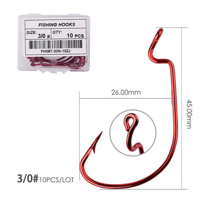 HookUpCo. 10pc Crank Hooks for Carp Fishing - HookUpCo.