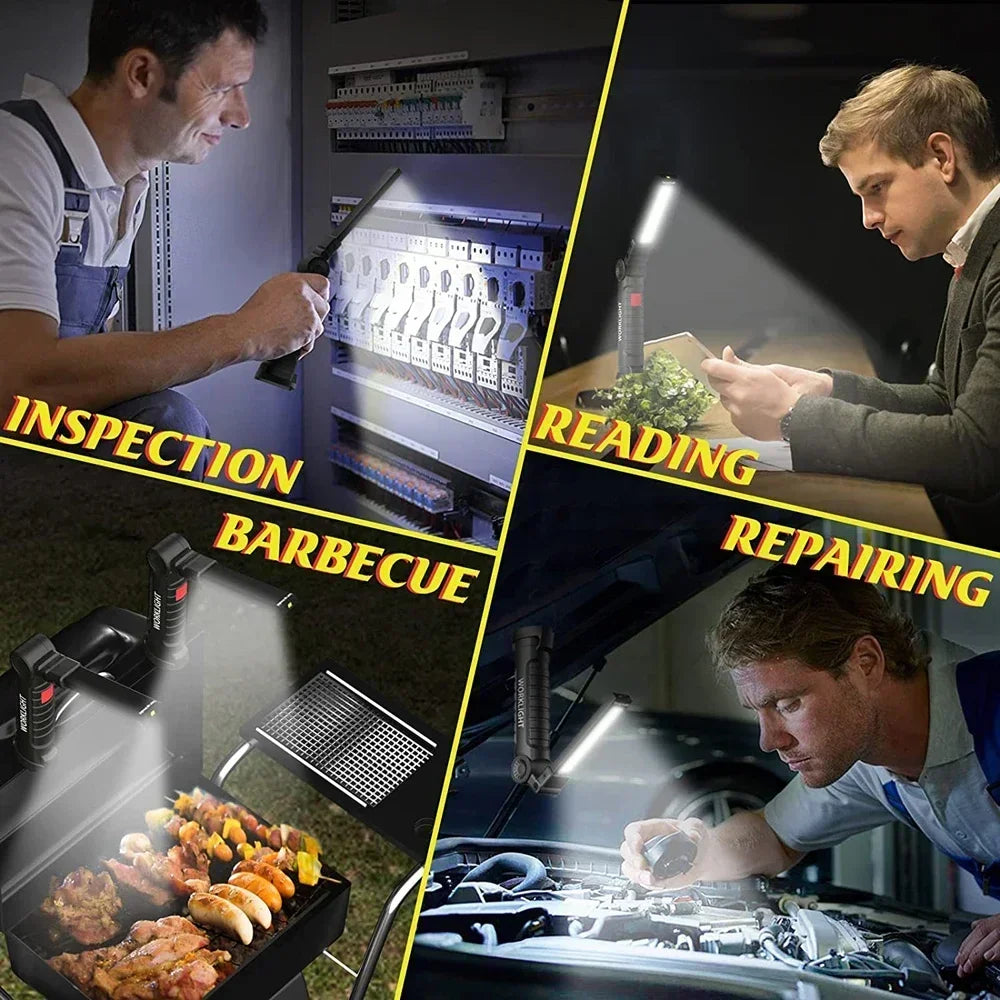 HookUpCo. USB Rechargeable LED Work Light with Magnet