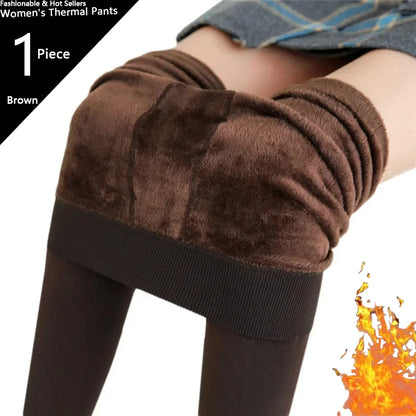 Warm High Waist Velvet Leggings for Women - Casual Comfort