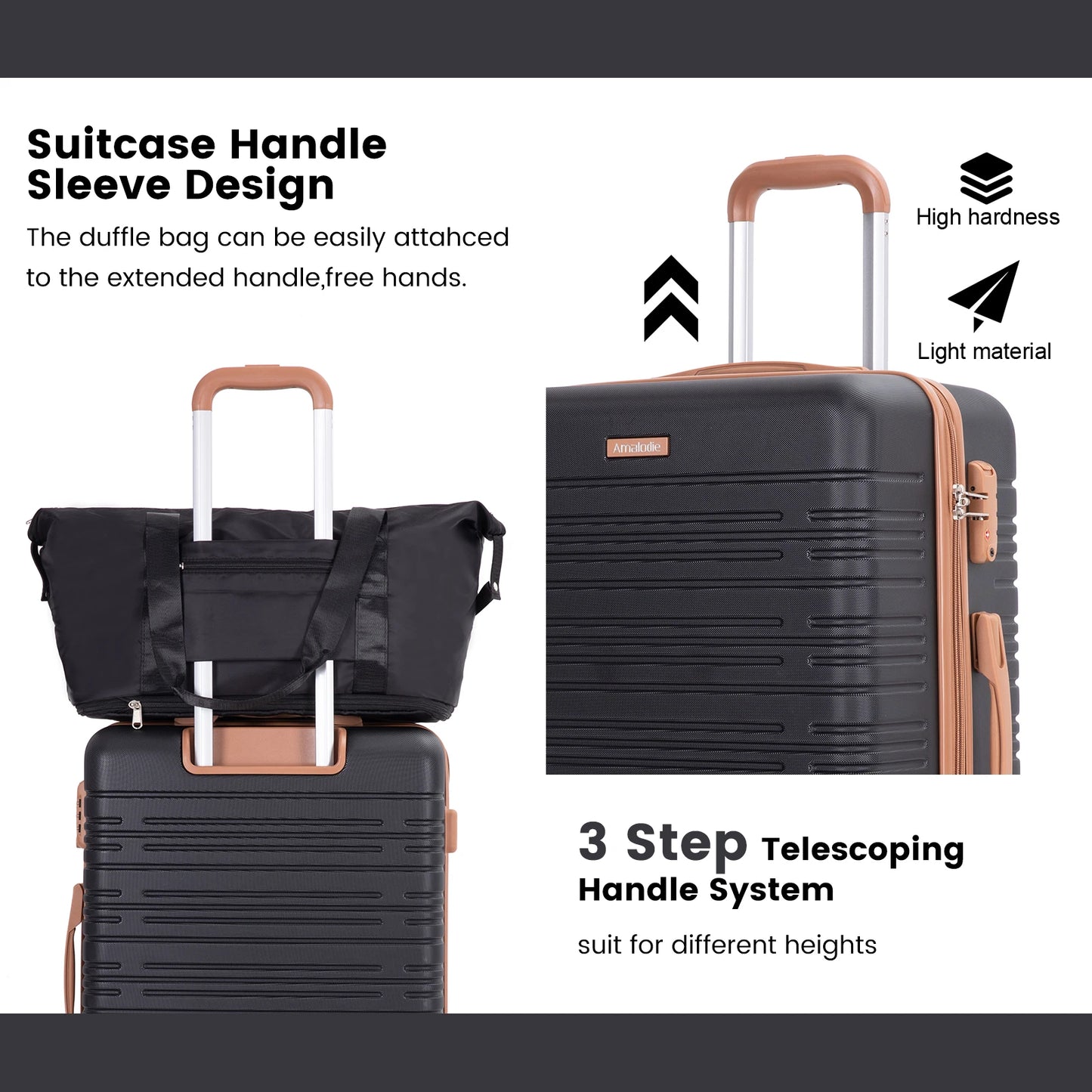 HookUpCo. 5-Piece Travel Luggage Set
