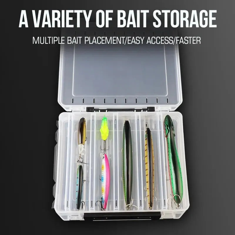 HookUpCo. Double-Sided Large Fishing Tackle Box