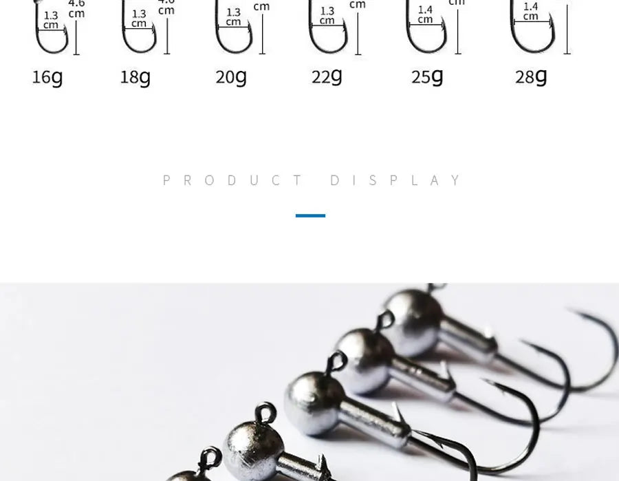 Versatile Jig Head Hooks for Fishing - Multiple Sizes Available