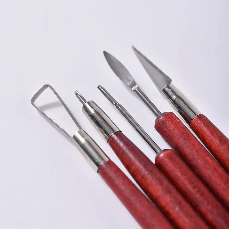 6-Piece Pottery Tool Set with Double-Ended Wire Knives