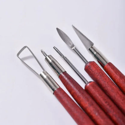 6-Piece Pottery Tool Set with Double-Ended Wire Knives