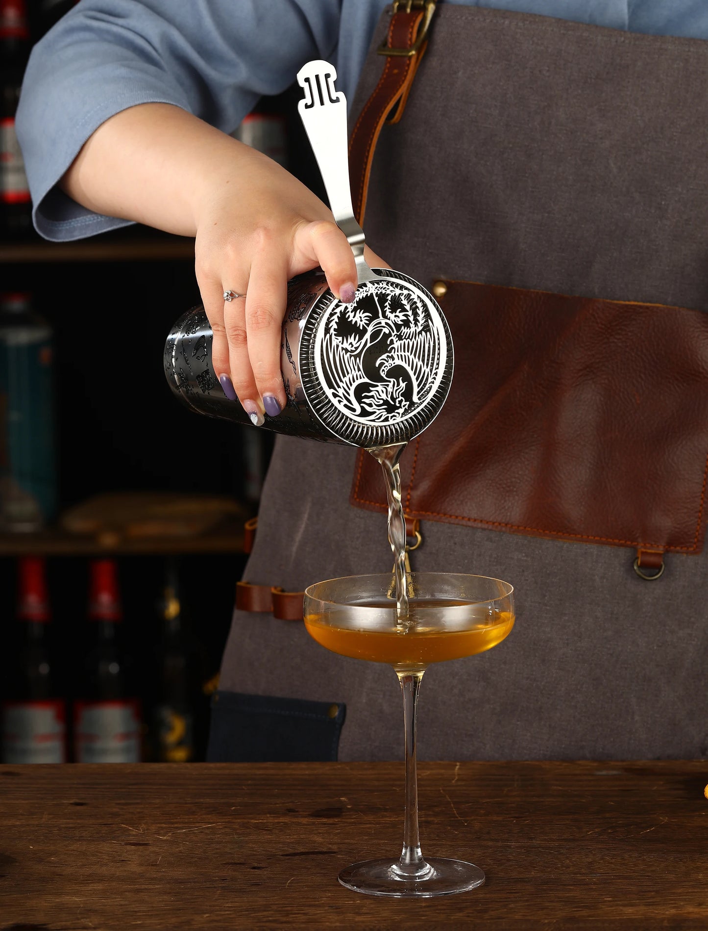 HookUpCo. Stainless Steel Cocktail Strainer
