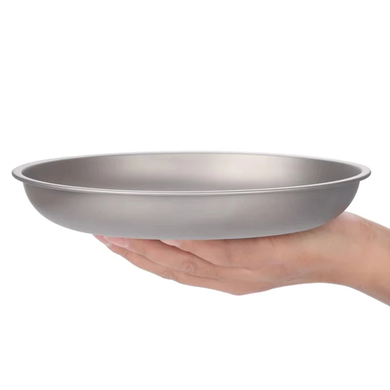 HookUpCo. Ultralight Titanium Camping Plate - 220mm Size