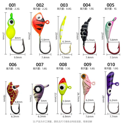 HookUpCo. 53-Piece Luminous Ice Fishing Hook Set - HookUpCo.