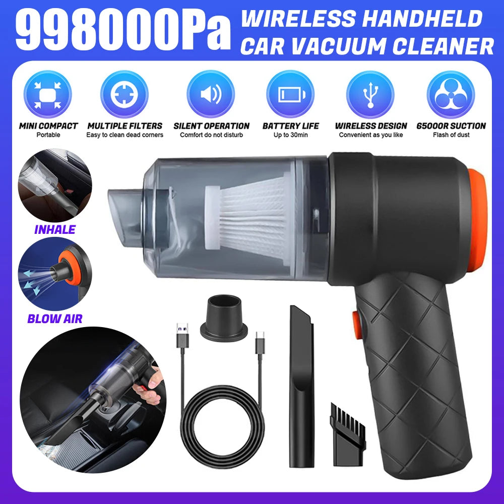 High-Power Portable Wireless Vacuum for Car and Home Use