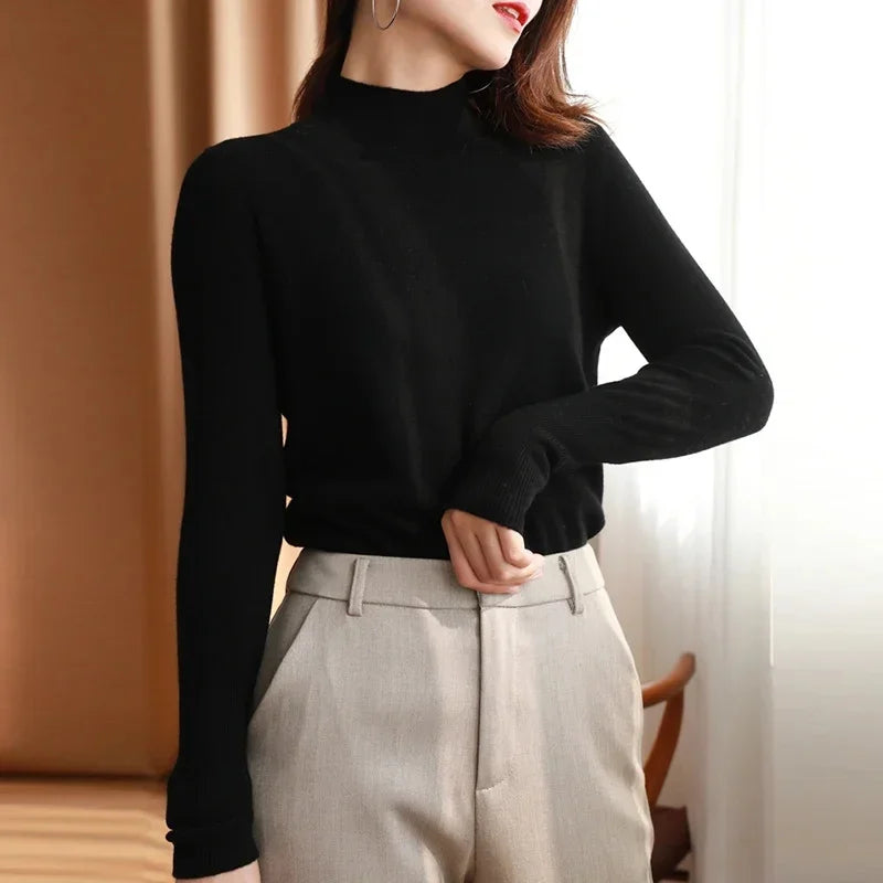 Chic HookUpCo. Turtleneck Sweater, Soft Warm Pullover Top