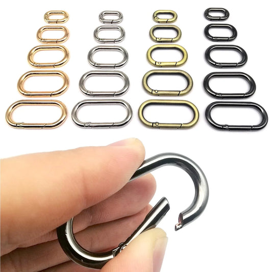 HookUpCo. Oval Spring O Ring Leather Bag Snap Clasp Keyring