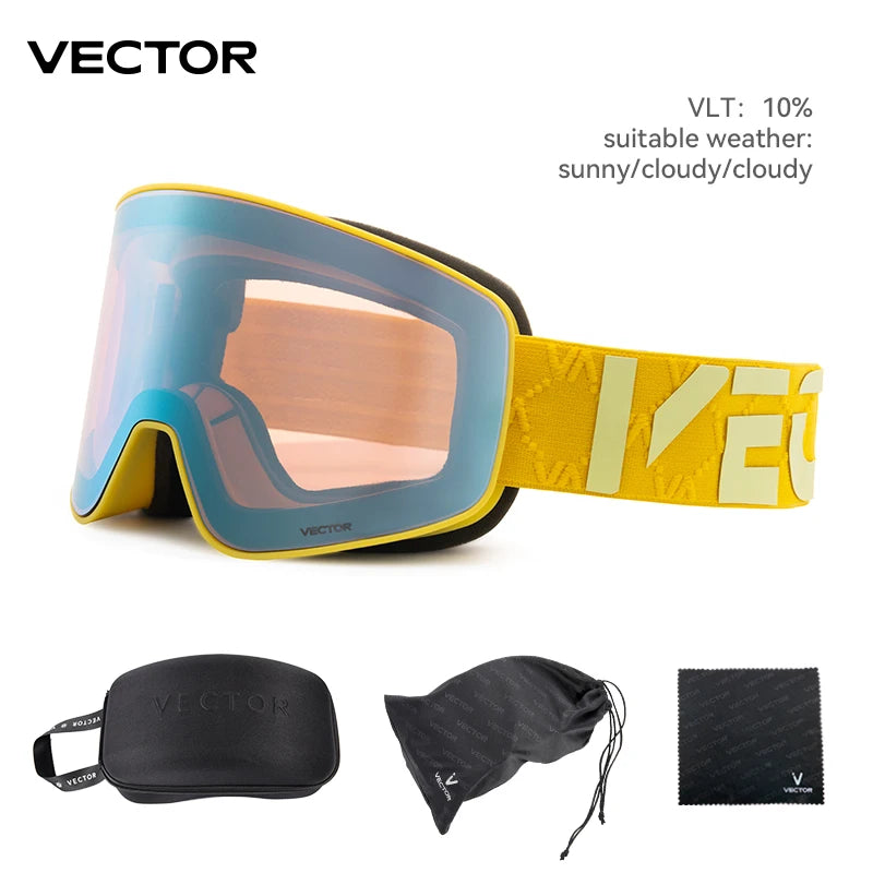 HookUpCo. Double Layer Anti-Fog Ski Goggles with UV400 Protection