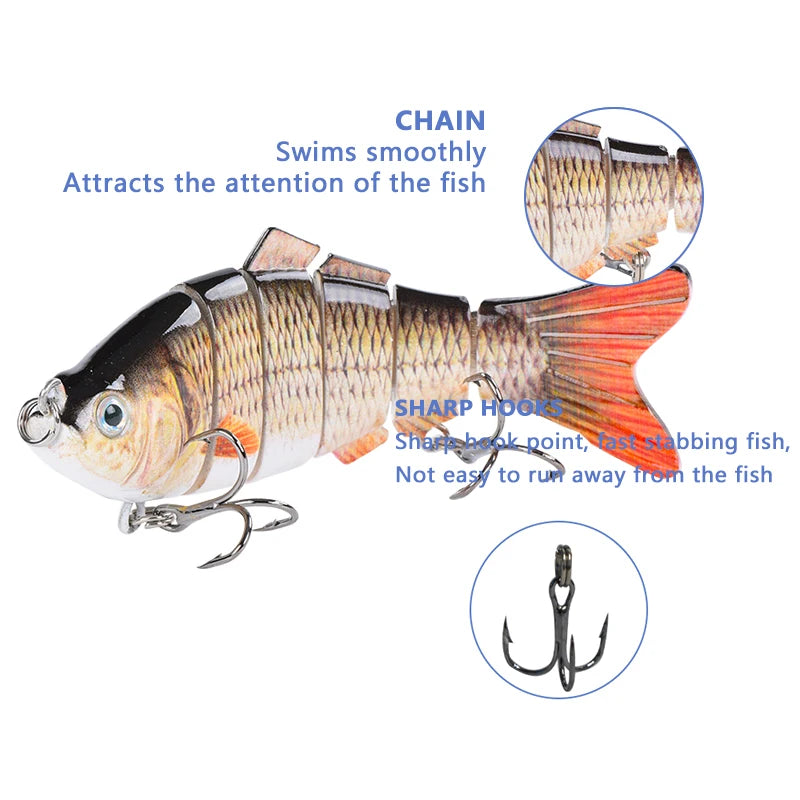 HookUpCo. 4-Inch Jointed Bionic Fishing Lure