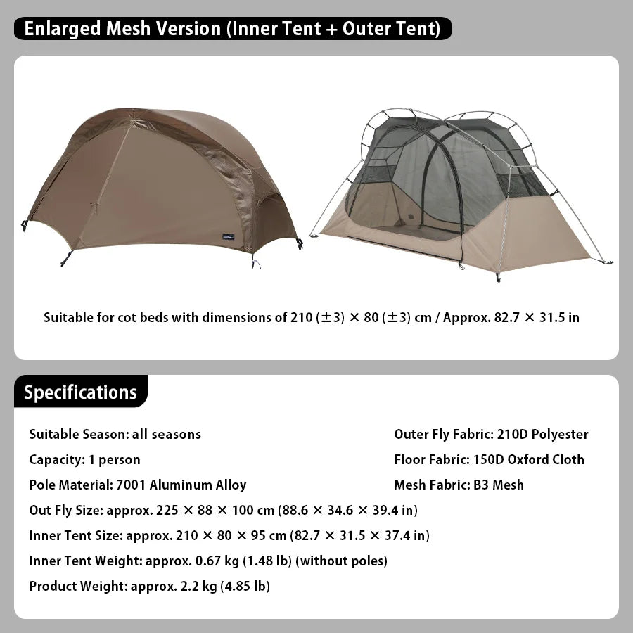 HookUpCo. Ultra-Light Waterproof Camping Cot Tent - HookUpCo.