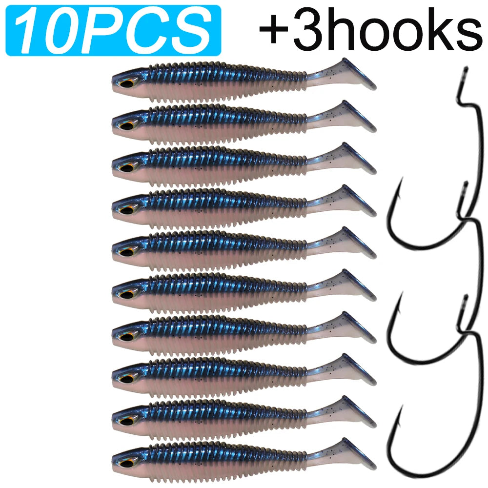 HookUpCo. Soft T Tail Fishing Lures - HookUpCo.