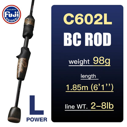 HookUpCo. Ultralight Carbon Baitcasting Fishing Rod - HookUpCo.