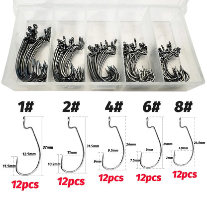 HookUpCo. Wide Gap Worm Hooks for Bass Fishing - HookUpCo.
