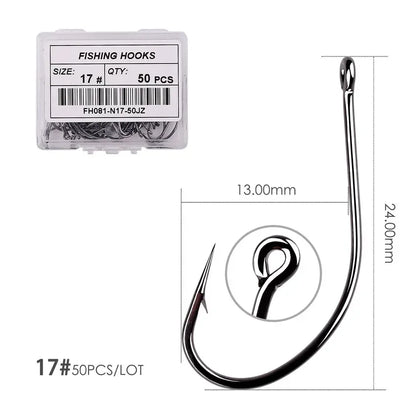 HookUpCo. High Carbon Fishing Circle Hooks 50pcs - HookUpCo.