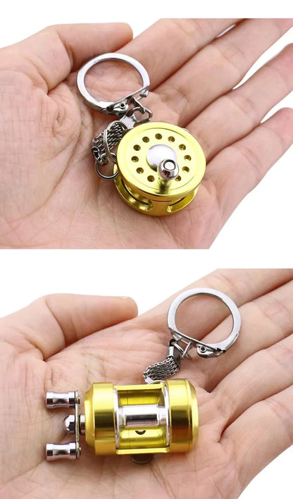 Miniature Gold Fishing Reel Keychain by HookUpCo. - HookUpCo.