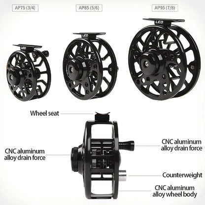 HookUpCo. Large Arbor Fly Fishing Reel, CNC Metal - HookUpCo.
