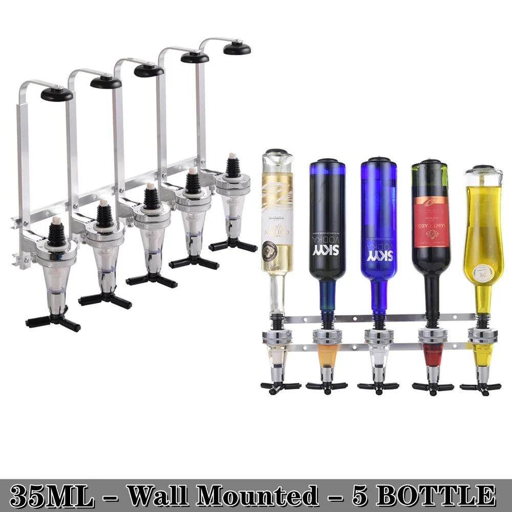 Wall-Mounted 6-Bottle Liquor Dispenser System