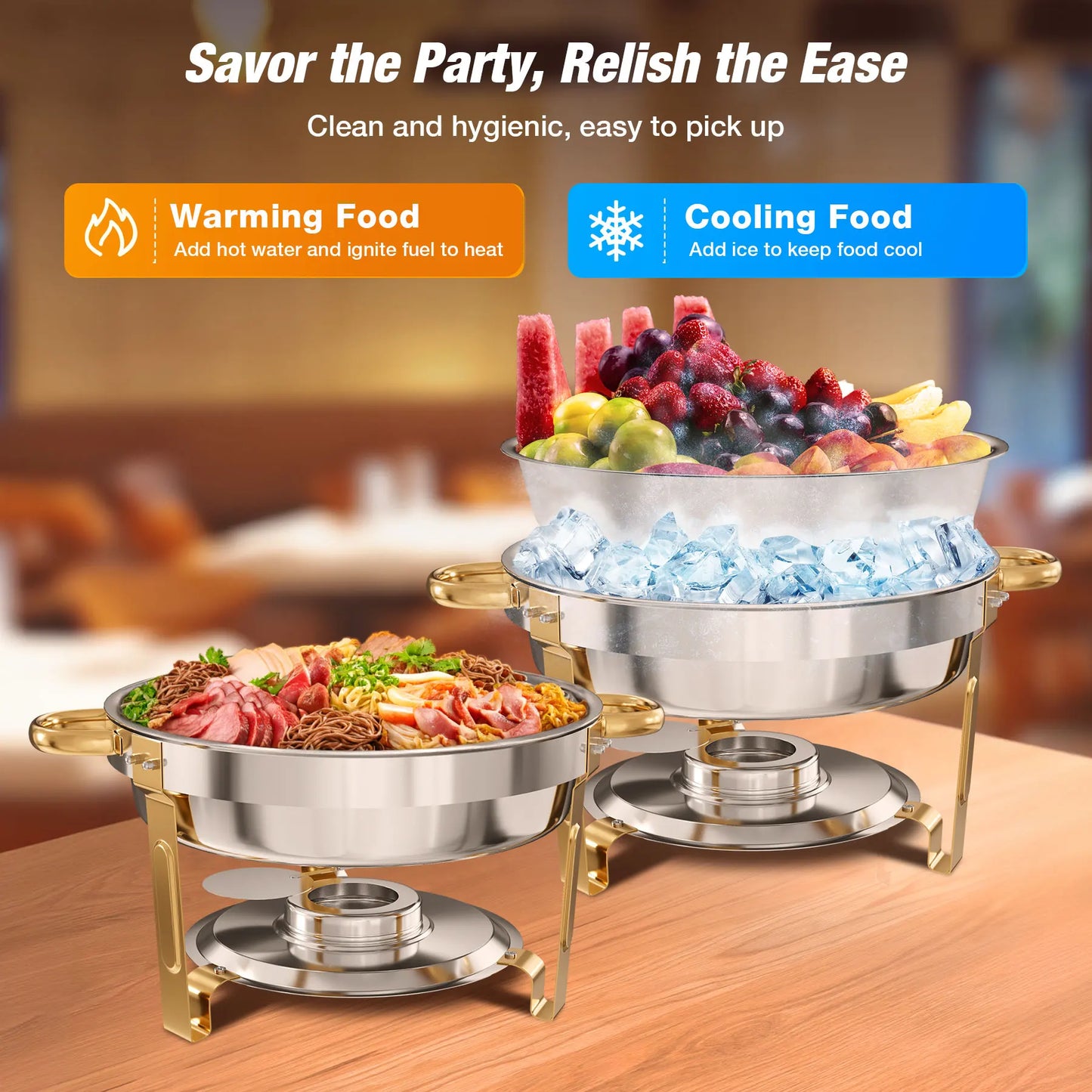 HookUpCo. Round Chafing Dish Set