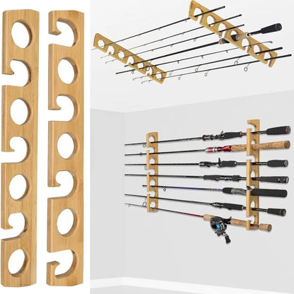 HookUpCo. Wooden Fishing Rod Storage Rack - HookUpCo.