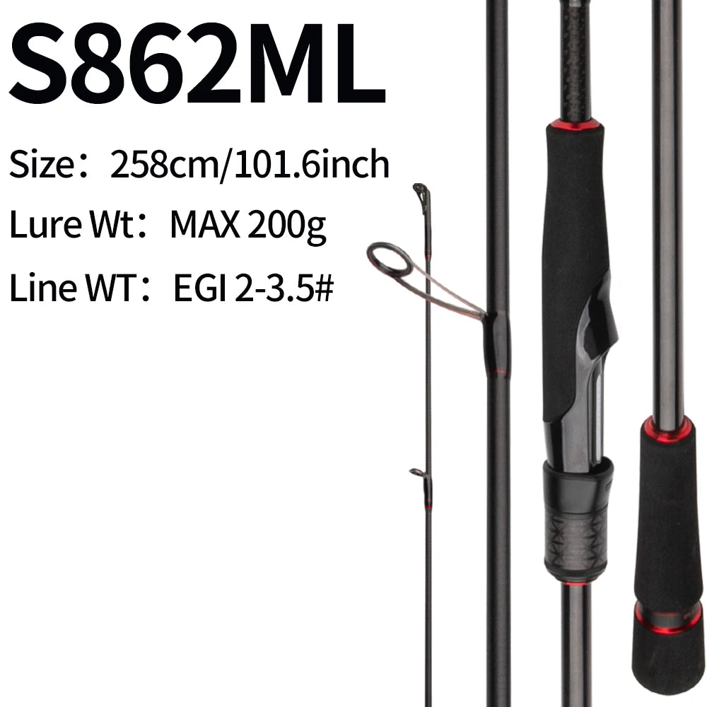 HookUpCo. Carbon Titanium Fishing Rod S862ML