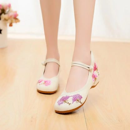 Vintage Embroidered Ethnic Casual Shoes for Women