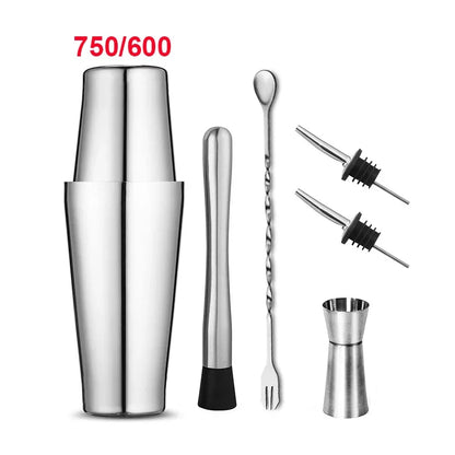 HookUpCo. Stainless Steel Cocktail Shaker Set