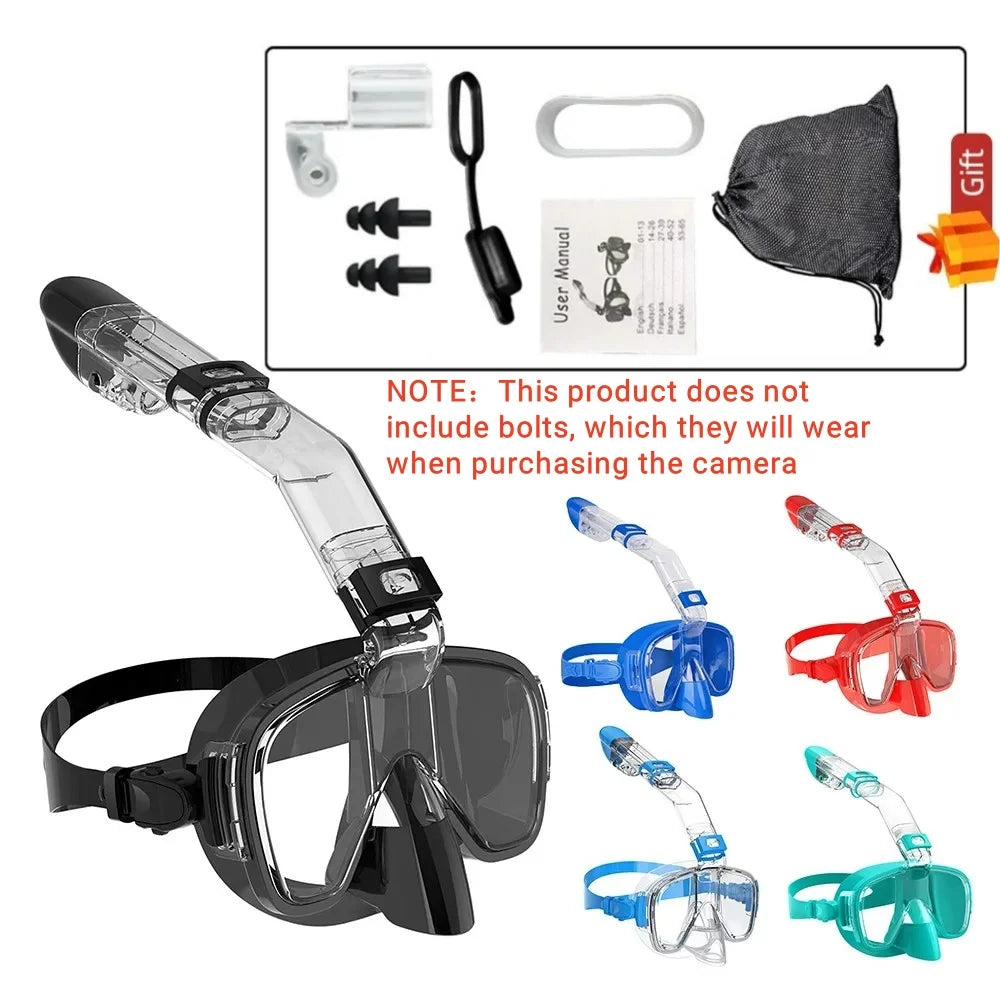 Diving Snorkeling Half Face Anti Fog Swimming Facemask Snorkel Set