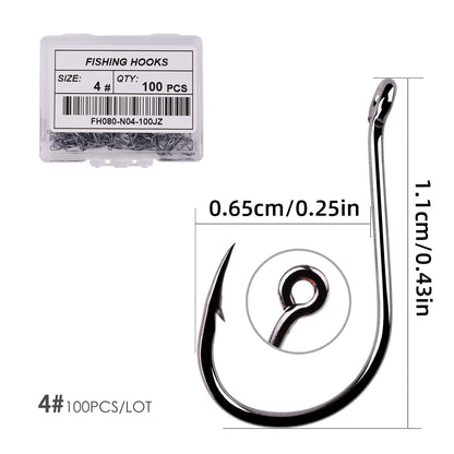 HookUpCo. 100pcs Circle Carp Fishing Hook Set - HookUpCo.