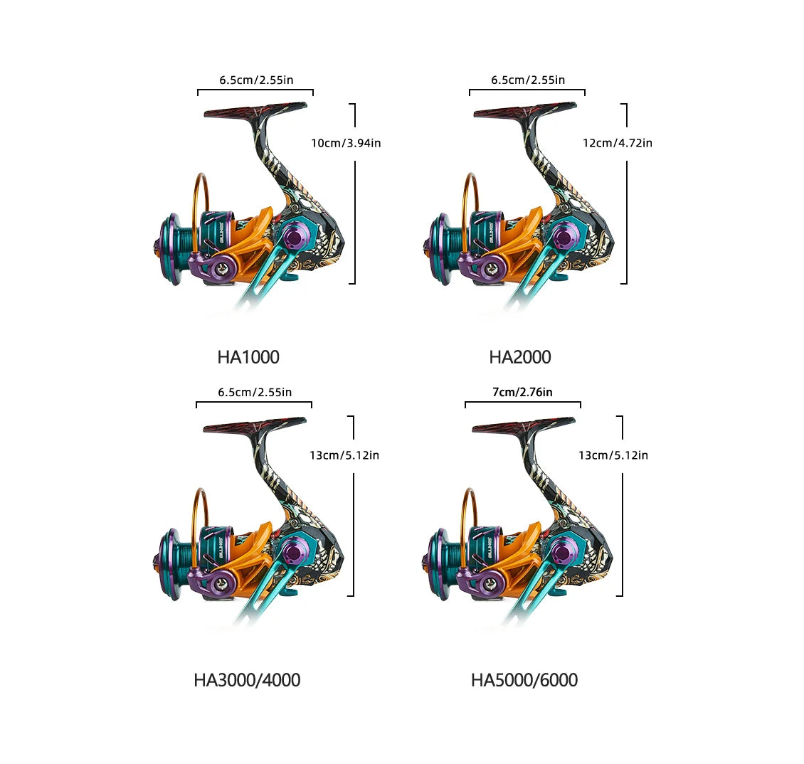 Billings Spinning Reel with 22LB Drag and Metal Spool