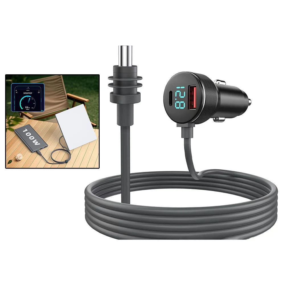 HookUpCo. Mini Dual USB Car Charger with Voltmeter - HookUpCo.