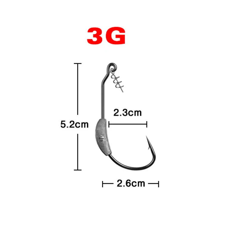 HookUpCo. 5-Piece Offset Fishing Hook Set - HookUpCo.