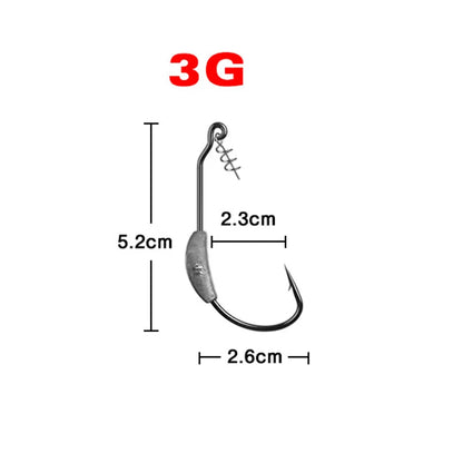 HookUpCo. 5-Piece Offset Fishing Hook Set - HookUpCo.