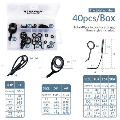 Stainless Steel Fishing Rod Guides Repair Kit - HookUpCo.