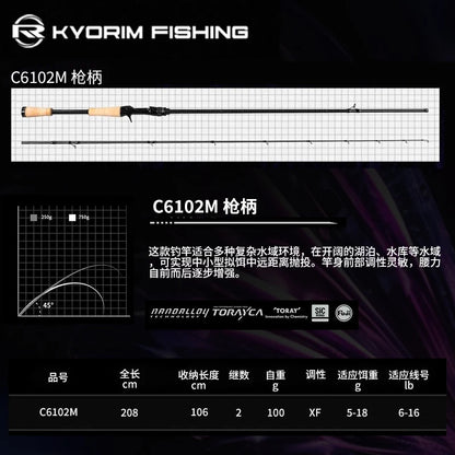 HookUpCo. Kyorim Carbon BASS Rod 2 Sections - HookUpCo.
