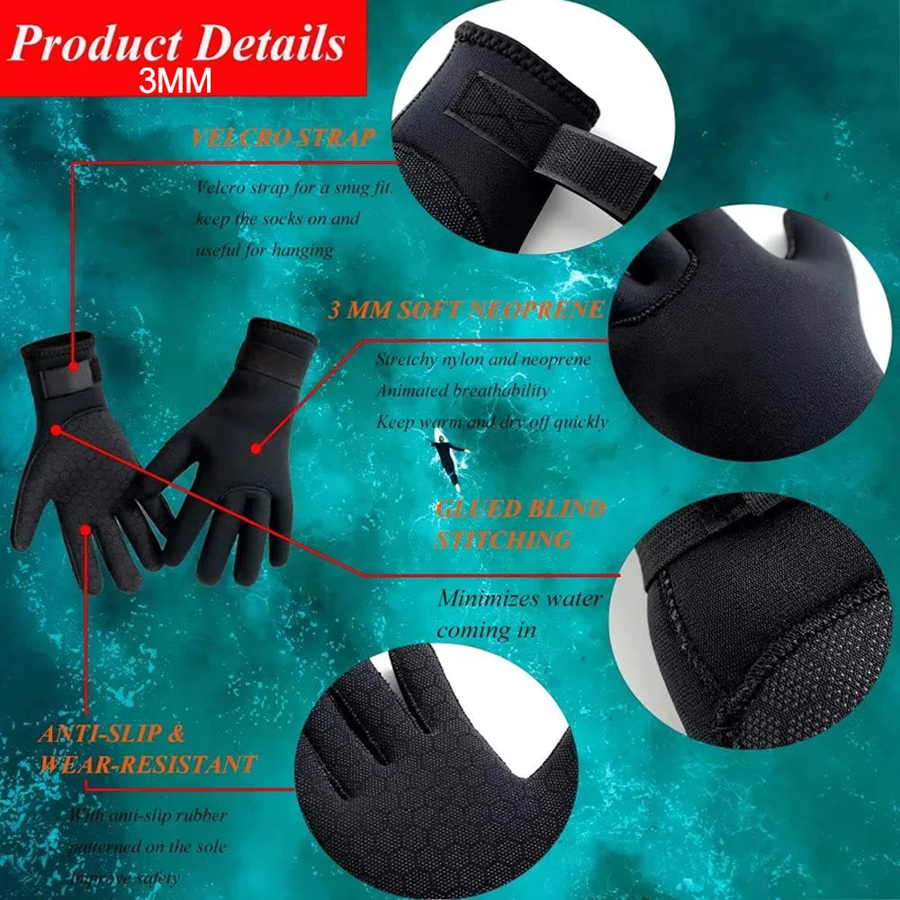 HookUpCo. Neoprene Wetsuit Gloves