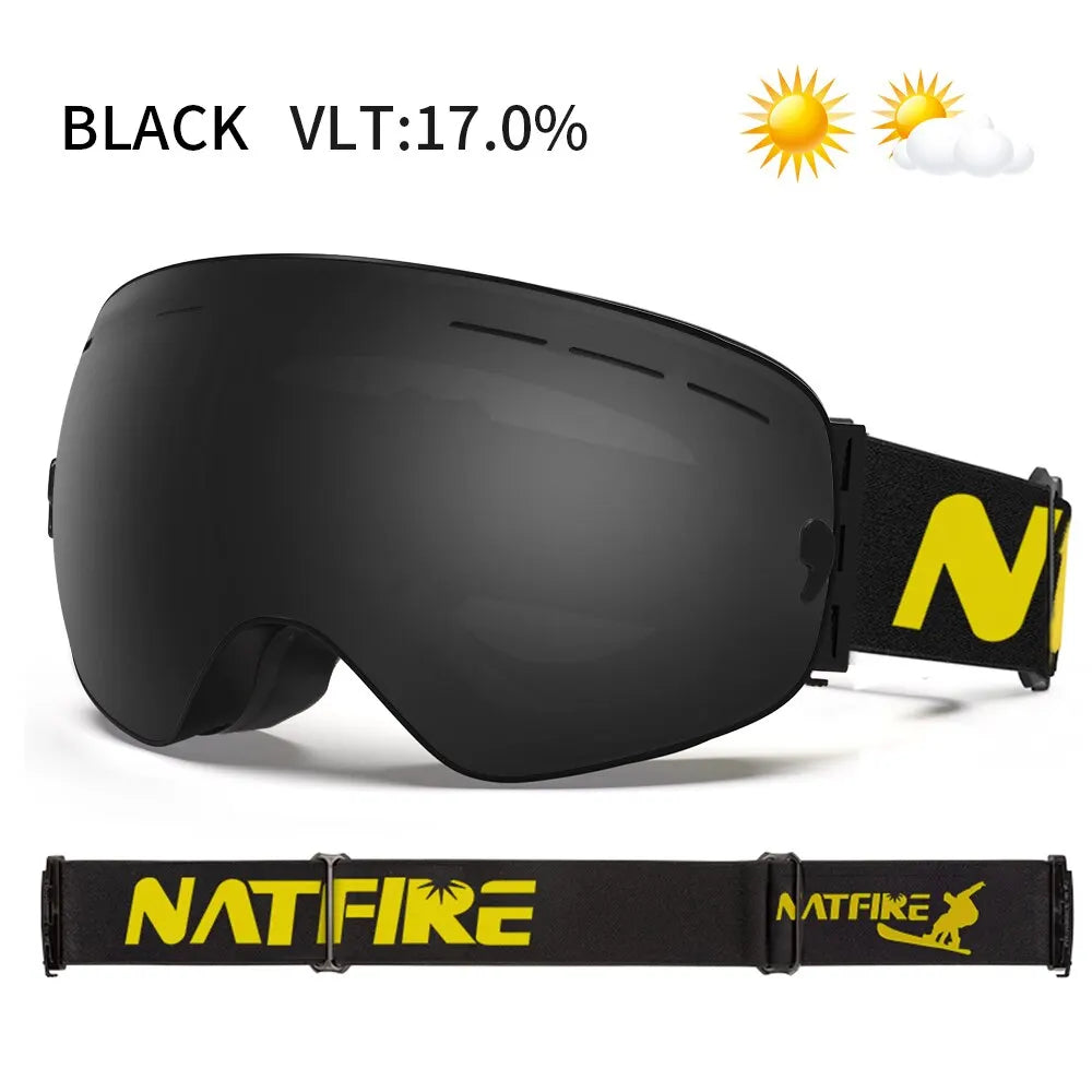 HookUpCo. Anti-Fog UV400 Ski Goggles for Ultimate Clarity