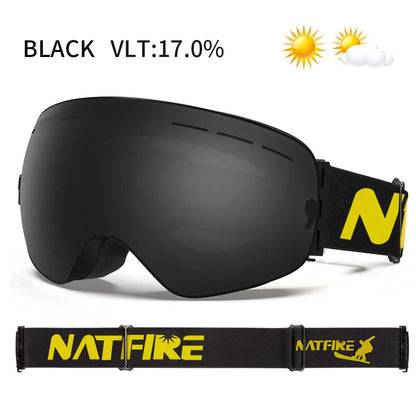 HookUpCo. Anti-Fog UV400 Ski Goggles for Ultimate Clarity