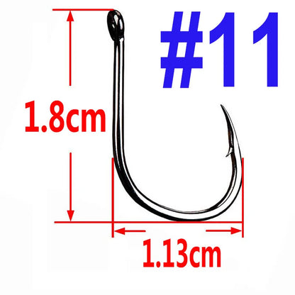 100 Premium Offset Circle Hooks for Fishing Tackle Set