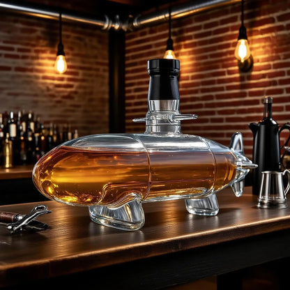 Submarine-Shaped Whiskey Decanter for Entertaining