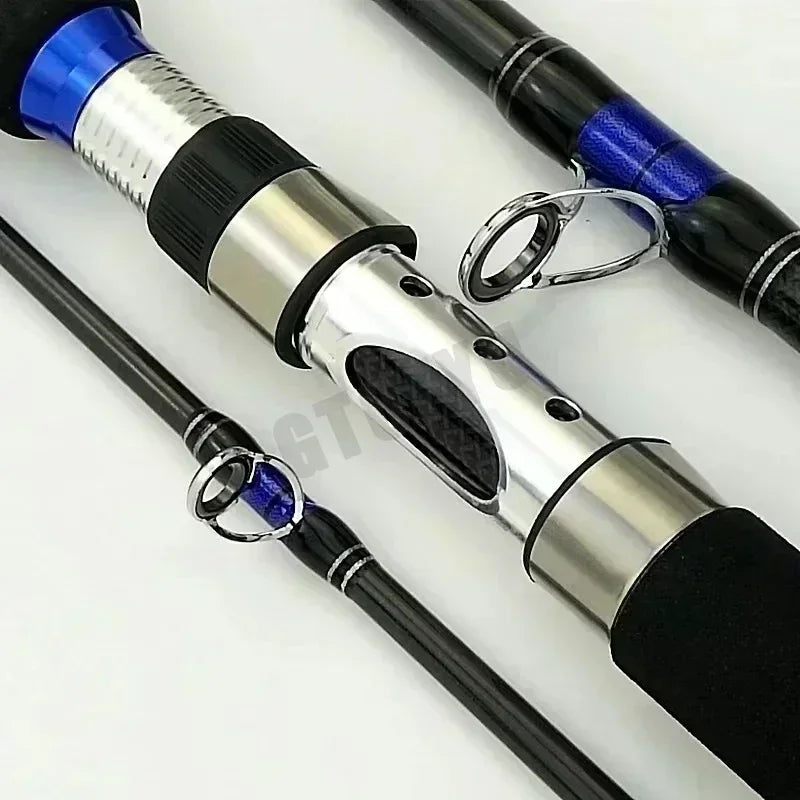 HookUpCo. 3-Piece Carbon Surf Fishing Rod 30-50lb - HookUpCo.