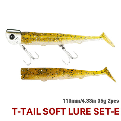 HookUpCo. 110mm Long Casting Soft Lure Set