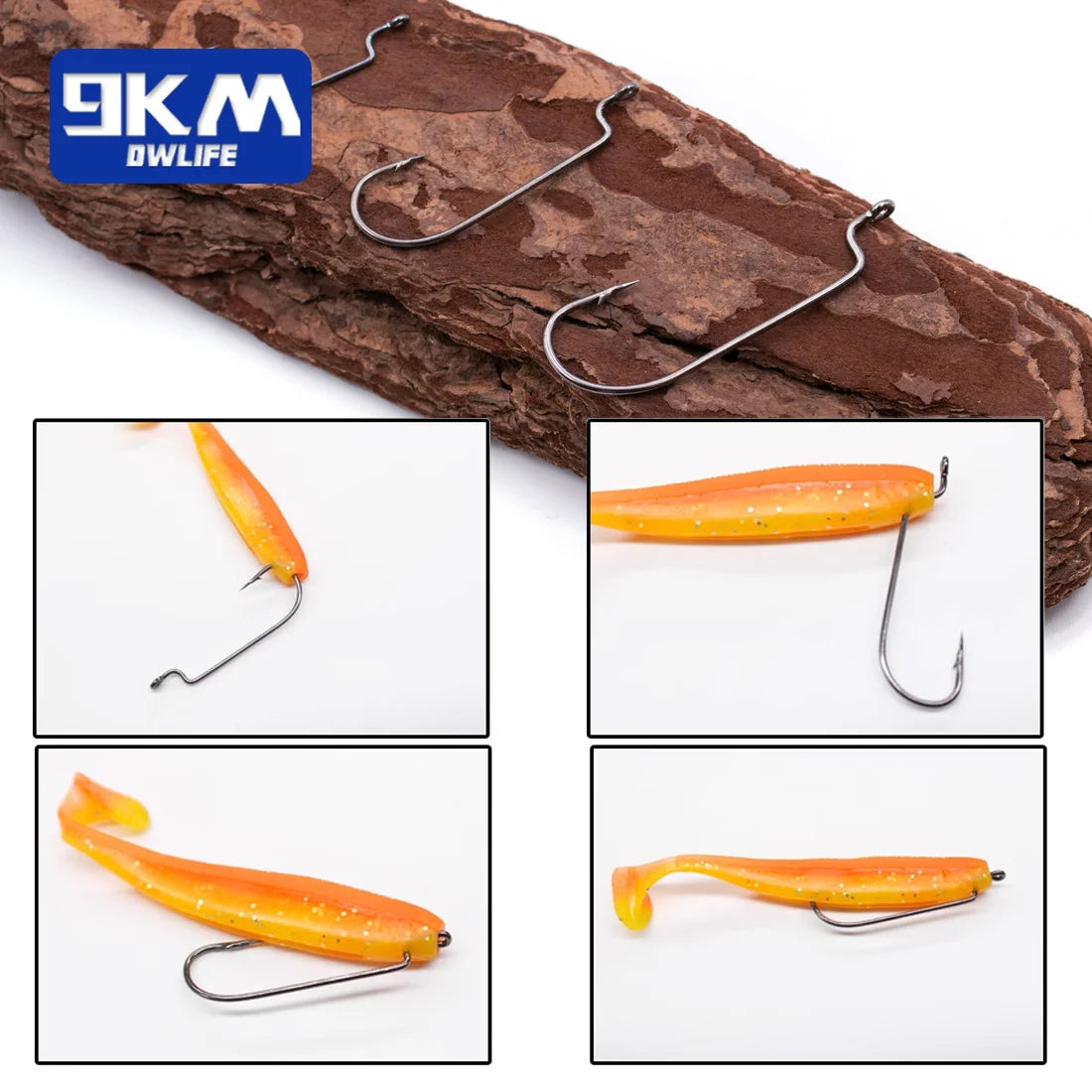 HookUpCo. High Carbon Steel Worm Hooks Set - HookUpCo.