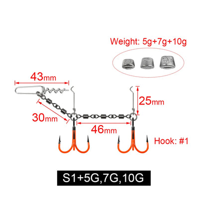 HookUpCo. UV Painted Pike Fishing Stinger Rig - HookUpCo.