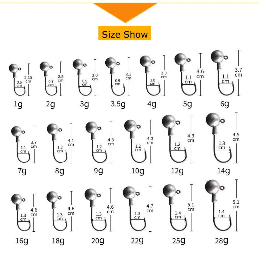 Versatile Jig Head Hooks for Fishing - Multiple Sizes Available