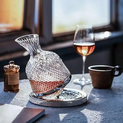 Elegant 360° Rotating Crystal Wine Decanter
